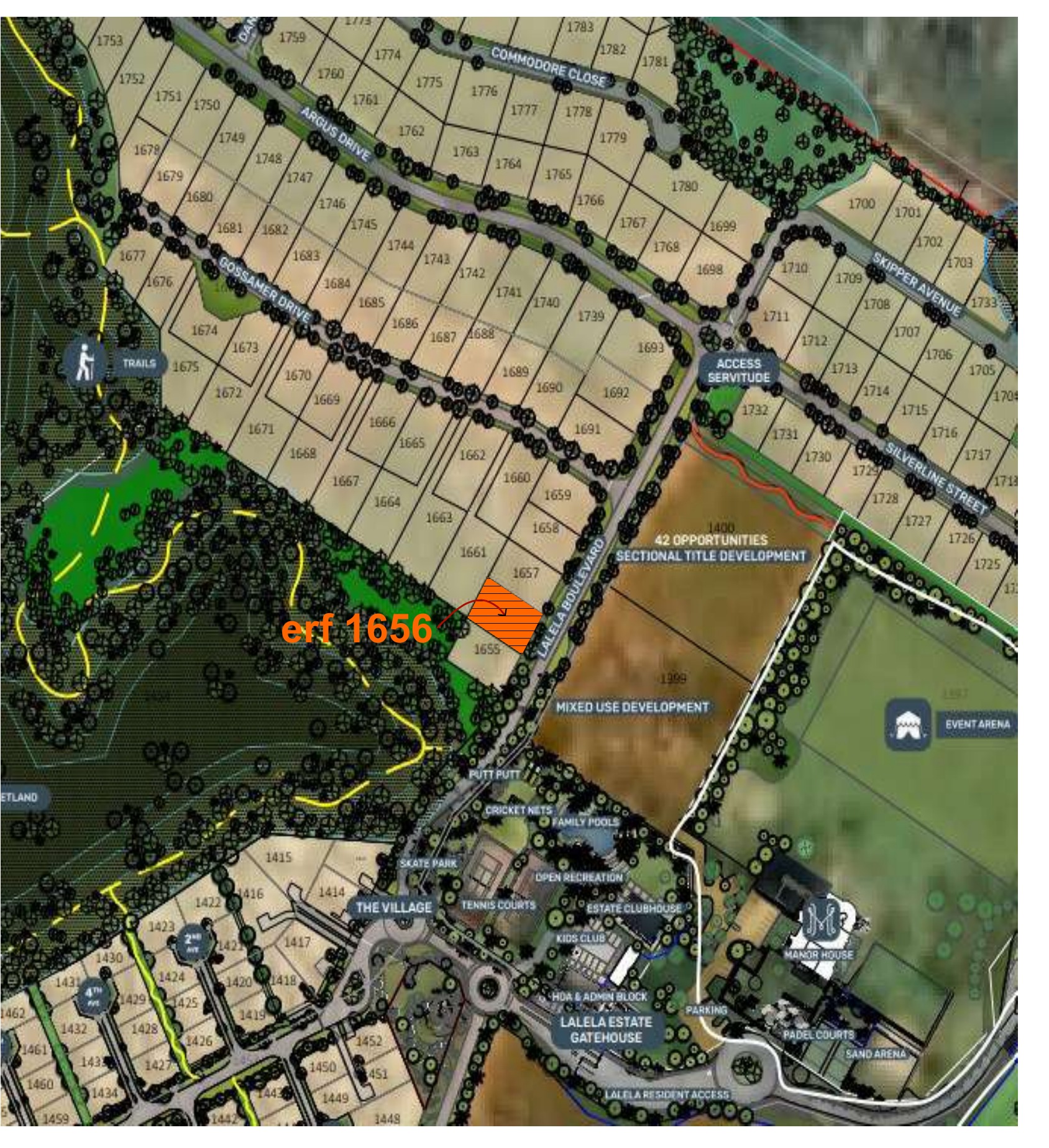 Detailed Lalela locality plan showing the Lux Collection plots